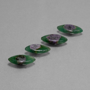 Pedras preciosas de Ruby em Fuchsite Bicolor natural de  ct, Marquesa, Translúcido