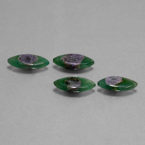 Pedras preciosas de Ruby em Fuchsite Bicolor natural de  ct, Marquesa, Translúcido