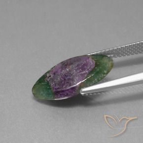 Ruby em Fuchsite Multicolorido Natural 5.06ct, Marquesa, Translúcido