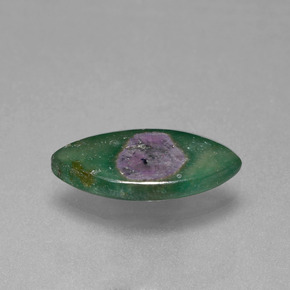 Rubi em fuchsita multicolorido natural 4,77ct, marquise, translúcido