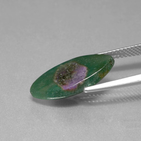 Rubi em fuchsita multicolorido natural 4,77ct, marquise, translúcido