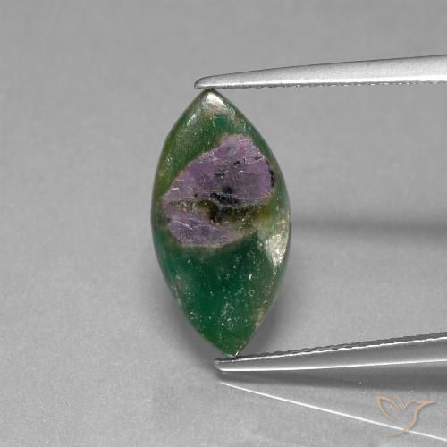 4.30ct Natural Multicolorido Ruby em Fuchsite, Marquesa, Translúcido