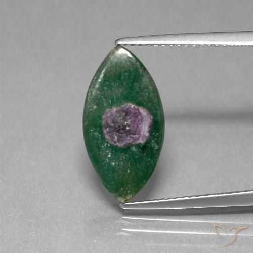 4.24ct Natural Multicolorido Ruby em Fuchsite, Marquesa, Translúcido