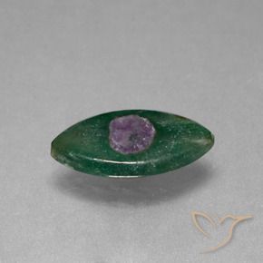 Ruby em Fuchsite Multicolorido Natural 4.24ct, Marquesa, Translúcido