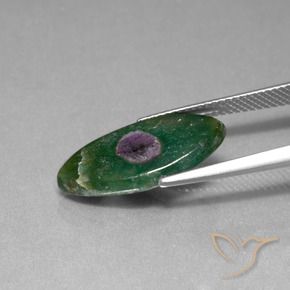 Ruby em Fuchsite Multicolorido Natural 5.46ct, Marquesa, Translúcido