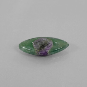 Rubi em fuchsita bicolor natural 2,68ct, marquise, translúcido