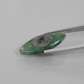 Rubi em fuchsita bicolor natural 2,68ct, marquise, translúcido