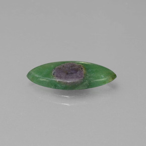 Rubi em fuchsita bicolor natural 2,38ct, marquise, translúcido