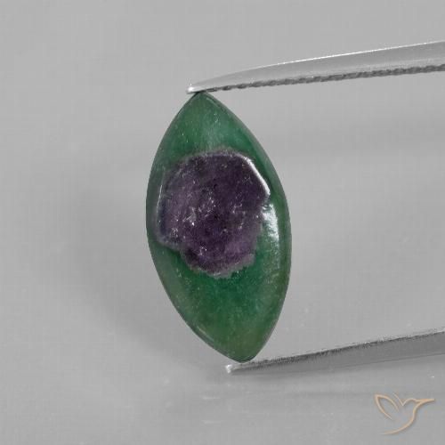 3.62ct Natural Multicolorido Ruby em Fuchsite, Marquesa, Translúcido