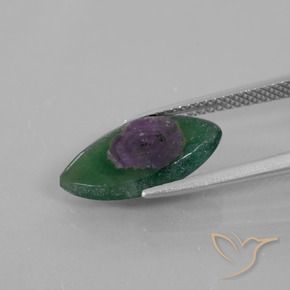 Ruby em Fuchsite Multicolorido Natural 3.62ct, Marquesa, Translúcido