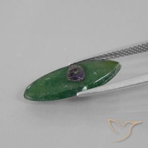 Ruby em Fuchsite Multicolorido Natural 3.00ct, Marquesa, Translúcido