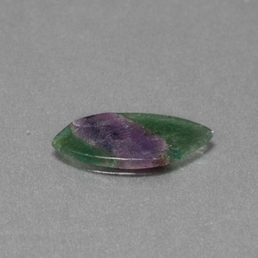 Rubi em fuchsita bicolor natural 1,30ct, marquise, translúcido