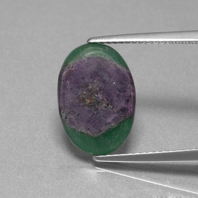 Ruby em Fuchsite Bicolor Natural 4.50ct, Corte Oval, Translúcido