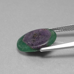 Ruby em Fuchsite Bicolor Natural 4.50ct, Corte Oval, Translúcido
