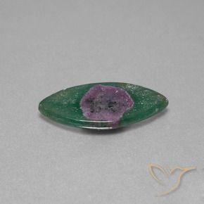 Ruby em Fuchsite Multicolorido Natural 6.70ct, Marquesa, Translúcido