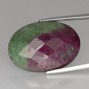 Rubi-Zoisite Multicolorido Natural 36.32ct, Corte Oval, Opaco