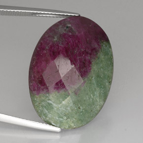 Rubi-Zoisite Multicolorido Natural 36.32ct, Corte Oval, Opaco
