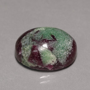 Rubi-zoisita multicolorido natural 13,91ct, corte oval, opaco