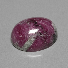 Rubi-zoisita multicolorido natural 14,74ct, corte oval, opaco