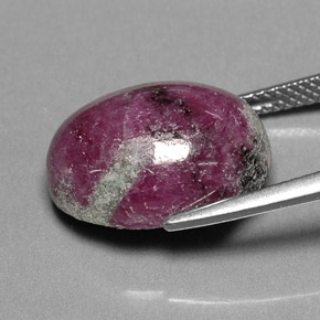 Rubi-zoisita multicolorido natural 14,74ct, corte oval, opaco