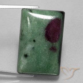 33.94ct Natural Multicolorido Rubi-Zoisite, baguete, Opaco