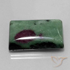 Rubi-Zoisite Multicolorido Natural 33.94ct, baguete, Opaco