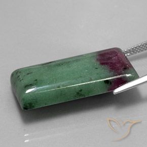 Rubi-Zoisite Multicolorido Natural 29.97ct, baguete, Opaco