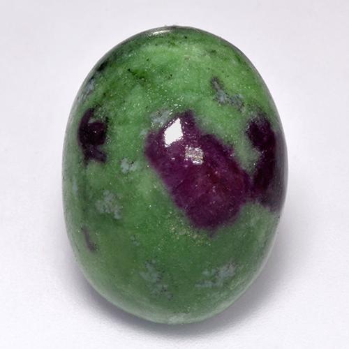 Rubi-zoisita multicolorido natural 23,55ct, corte oval, opaco