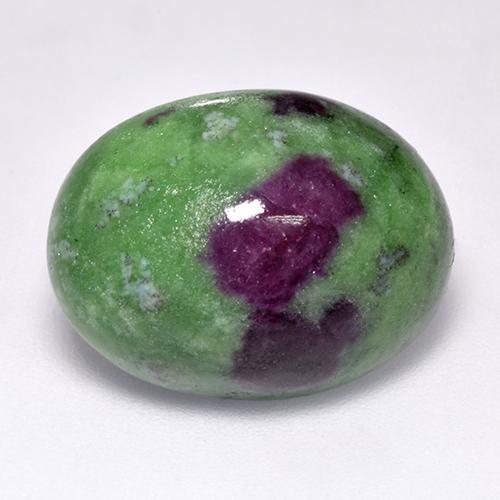 Rubi-zoisita multicolorido natural 23,55ct, corte oval, opaco