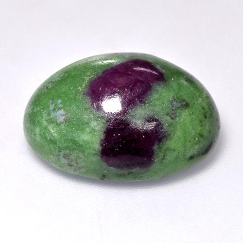 Rubi-zoisita multicolorido natural 23,55ct, corte oval, opaco