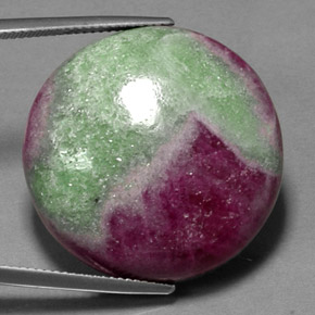 Rubi-zoisita multicolorido natural 54,16ct, corte redondo, opaco