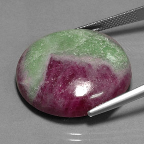 Rubi-zoisita multicolorido natural 54,16ct, corte redondo, opaco