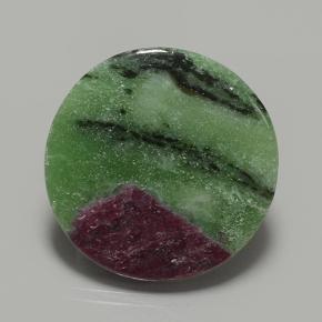 Rubi-zoisita multicolorido natural 37,21ct, corte redondo, opaco