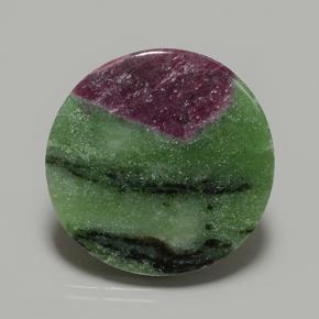 Rubi-zoisita multicolorido natural 37,21ct, corte redondo, opaco