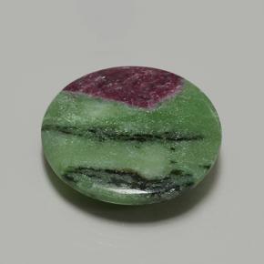 Rubi-zoisita multicolorido natural 37,21ct, corte redondo, opaco
