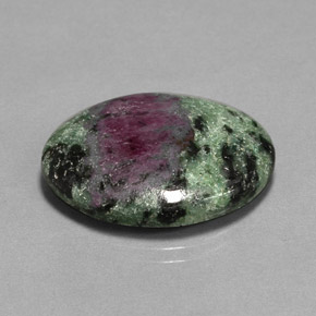 Rubi-zoisita multicolorido natural 22,72ct, corte oval, opaco