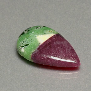 Rubi-zoisita multicolorido natural 9,26ct, formato de pêra, opaco