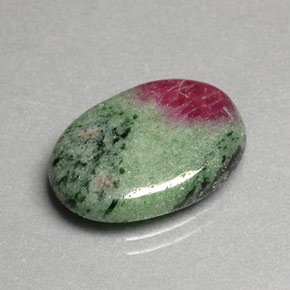Rubi-zoisita multicolorido natural 11,08ct, corte oval, opaco