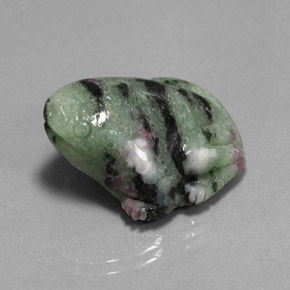 Rubi-zoisita multicolorido natural 40,91ct, forma extravagante, opaco