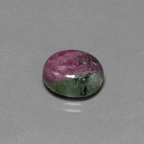 Rubi-zoisita multicolorido natural 6,28ct, corte oval, opaco