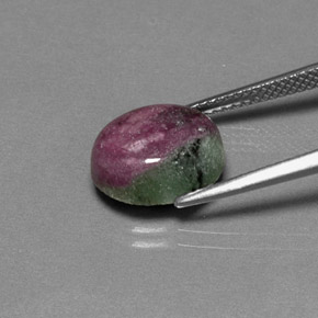 Rubi-zoisita multicolorido natural 6,28ct, corte oval, opaco