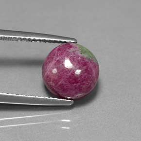 Rubi-zoisita multicolorido natural 6,18ct, corte redondo, opaco
