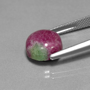 Rubi-zoisita multicolorido natural 6,18ct, corte redondo, opaco