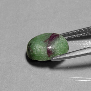 Rubi-Zoisite Multicolorido Natural 2.81ct, Corte Oval, Opaco