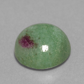 Rubi-zoisita multicolorido natural 2,54ct, corte redondo, opaco