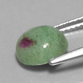 Rubi-zoisita multicolorido natural 2,54ct, corte redondo, opaco