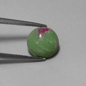 Rubi-zoisita multicolorido natural 2,86ct, corte redondo, opaco