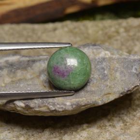 Rubi-zoisita multicolorido natural 2,95ct, corte redondo, opaco