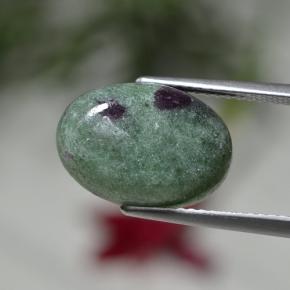 Rubi-zoisita multicolorido natural 7,70ct, corte oval, opaco