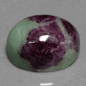 Rubi-zoisita multicolorido natural 19,04ct, corte oval, opaco